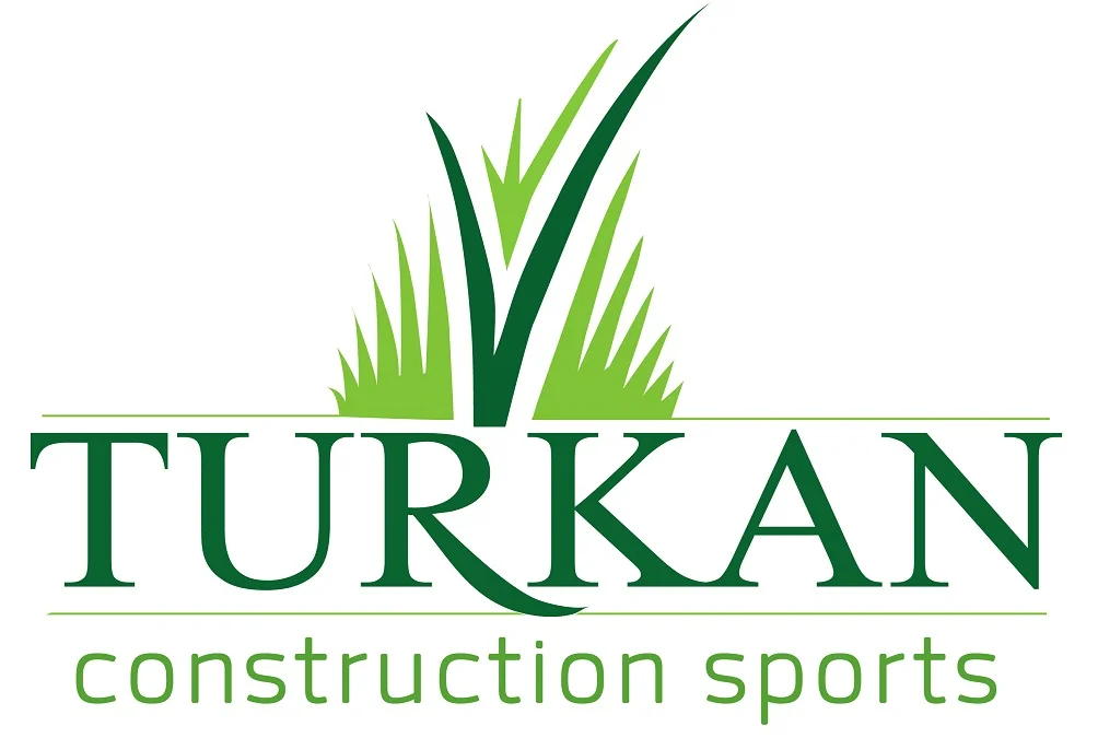 about-us TURKAN Construction Sports company logo featuring green text and stylized grass design