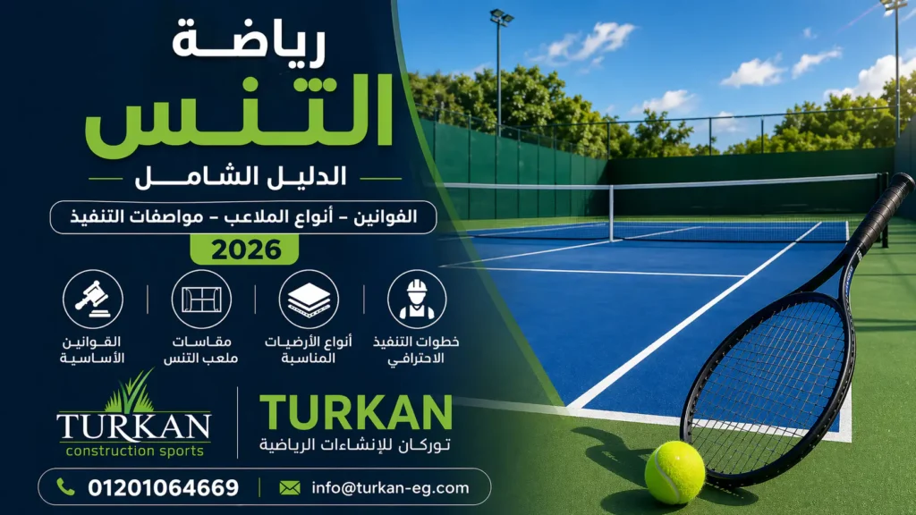 رياضة التنس 2026: القوانين وأنواع الملاعب ومواصفات ملعب التنس وكيف تختار أفضل أرضية